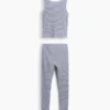 Pyjamasett for barn i økologisk børstet bomull med tank-top og leggings