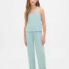 Pyjamasett for barn i resirkulert pointelle-strikk