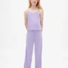 Pyjamasett for barn i resirkulert pointelle-strikk