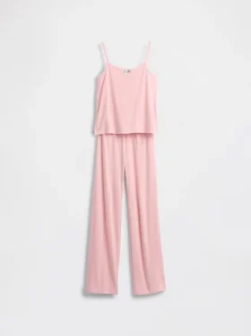 Pyjamasett for barn i resirkulert pointelle-strikk