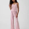 Pyjamasett for barn i resirkulert pointelle-strikk