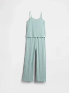 Pyjamasett for barn i resirkulert pointelle-strikk