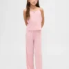 Pyjamasett for barn i resirkulert pointelle-strikk