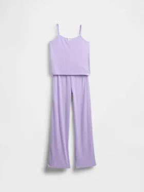 Pyjamasett for barn i resirkulert pointelle-strikk