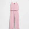 Pyjamasett for barn i resirkulert pointelle-strikk