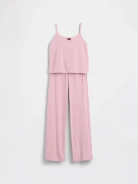 Pyjamasett for barn i resirkulert pointelle-strikk