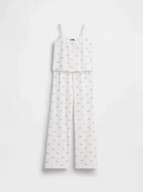 Pyjamasett for barn i resirkulert pointelle-strikk