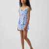 Pyjamasett for barn med resirkulert stoff, med volanger og korte Shorts