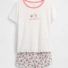 Pyjamasett for barn med Winnie the Pooh i resirkulert ribbestrikk i Shorts