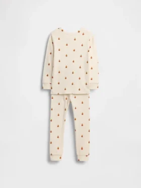 Pyjamasett for barn og baby i økologisk børstet bomull med Pumpkin Bear-motiv