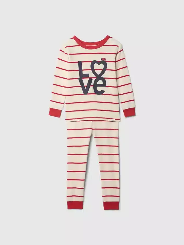 Pyjamasett i økologisk børstet bomull for Baby og Småbarn