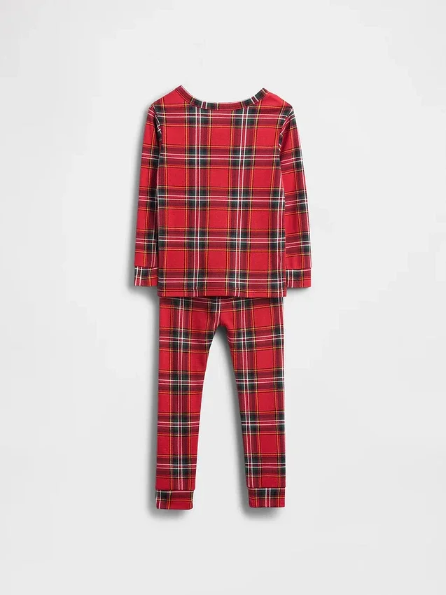Pyjamasett i økologisk børstet bomull for barn og babyer
