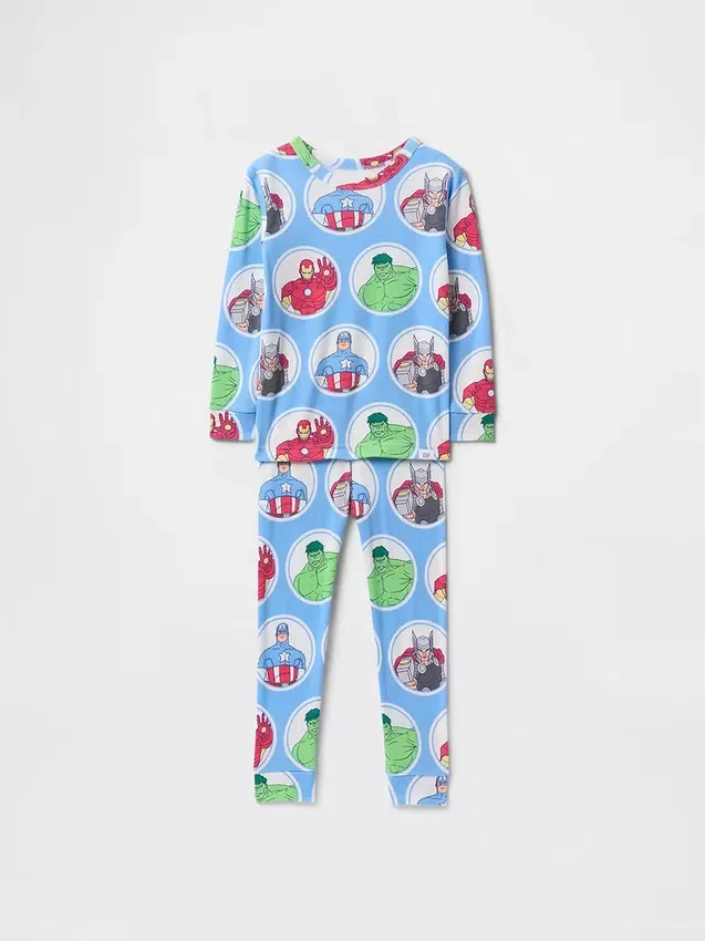 Pyjamasett i økologisk børstet bomull fra Marvel for Baby og Småbarn