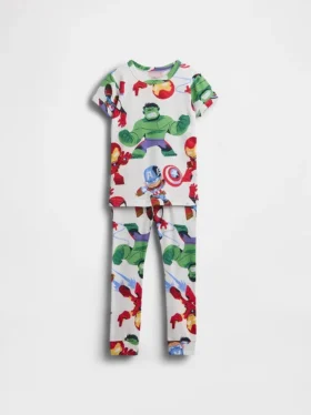Pyjamasett i økologisk børstet bomull fra Marvel for Baby og Småbarn