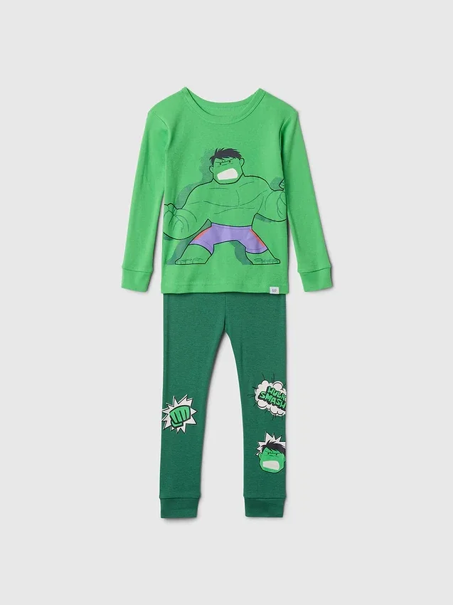Pyjamasett i økologisk børstet bomull fra Marvel for Baby og Småbarn
