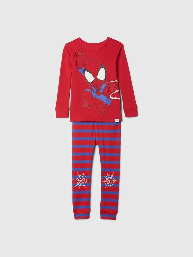 Pyjamasett i økologisk børstet bomull fra Marvel for Baby og Småbarn