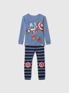 Pyjamasett i økologisk børstet bomull fra Marvel for Baby og Småbarn