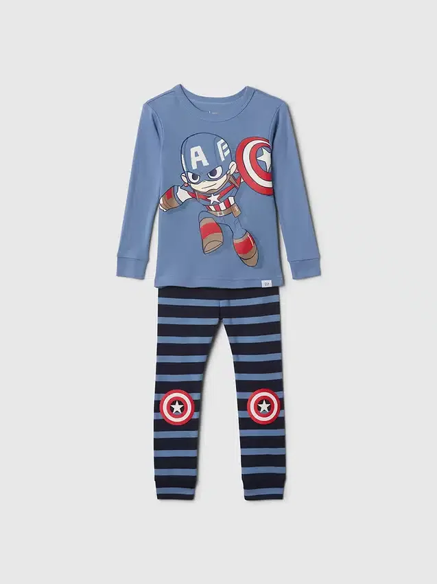 Pyjamasett i økologisk børstet bomull fra Marvel for Baby og Småbarn