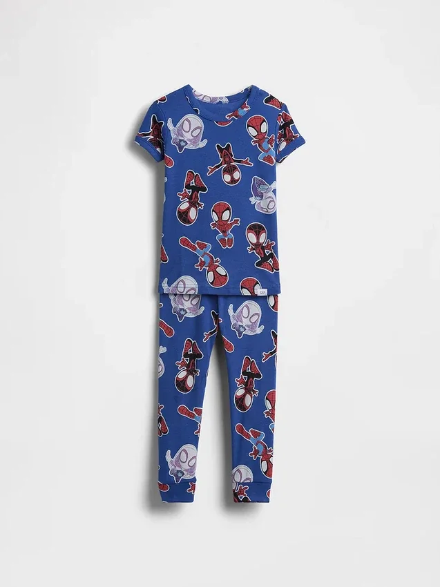 Pyjamasett i økologisk børstet bomull fra Marvel for Baby og Småbarn