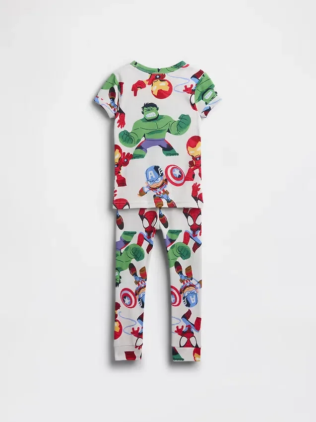 Pyjamasett i økologisk børstet bomull fra Marvel for Baby og Småbarn