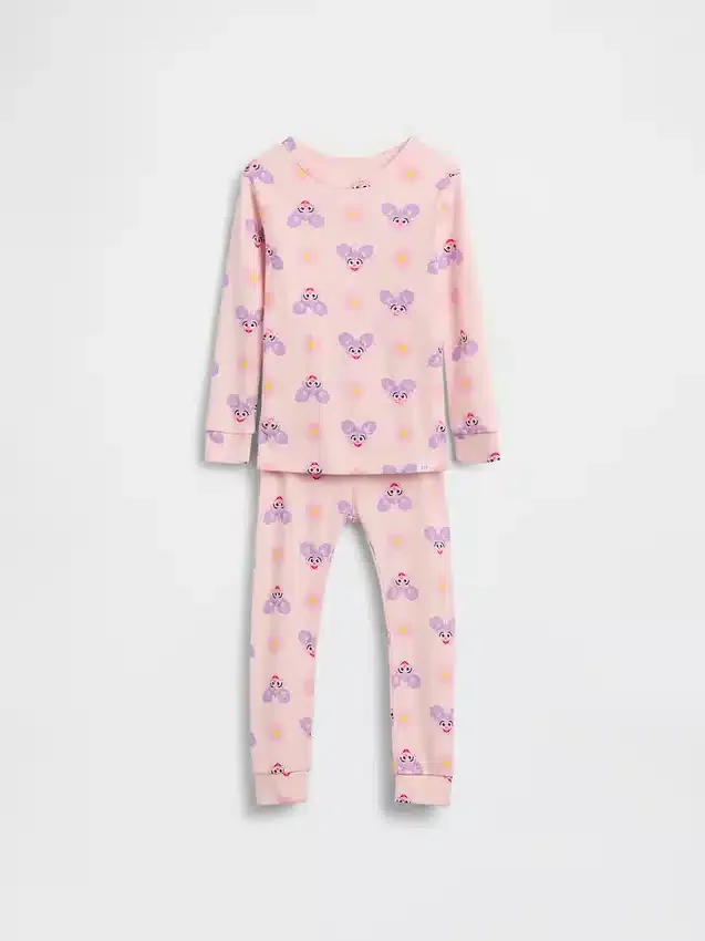 Pyjamasett i økologisk børstet bomull fra Sesame Street for Baby og Småbarn