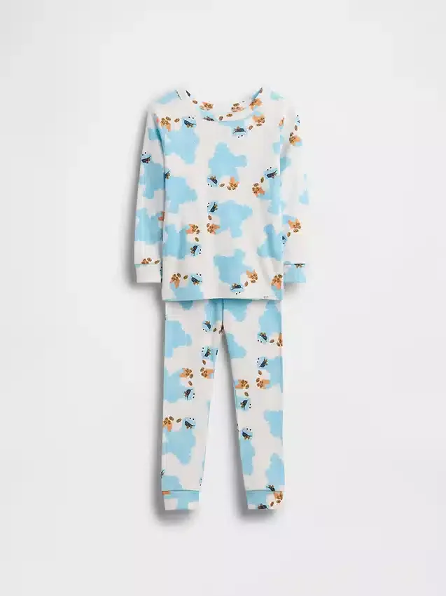 Pyjamasett i økologisk børstet bomull fra Sesame Street for Baby og Småbarn