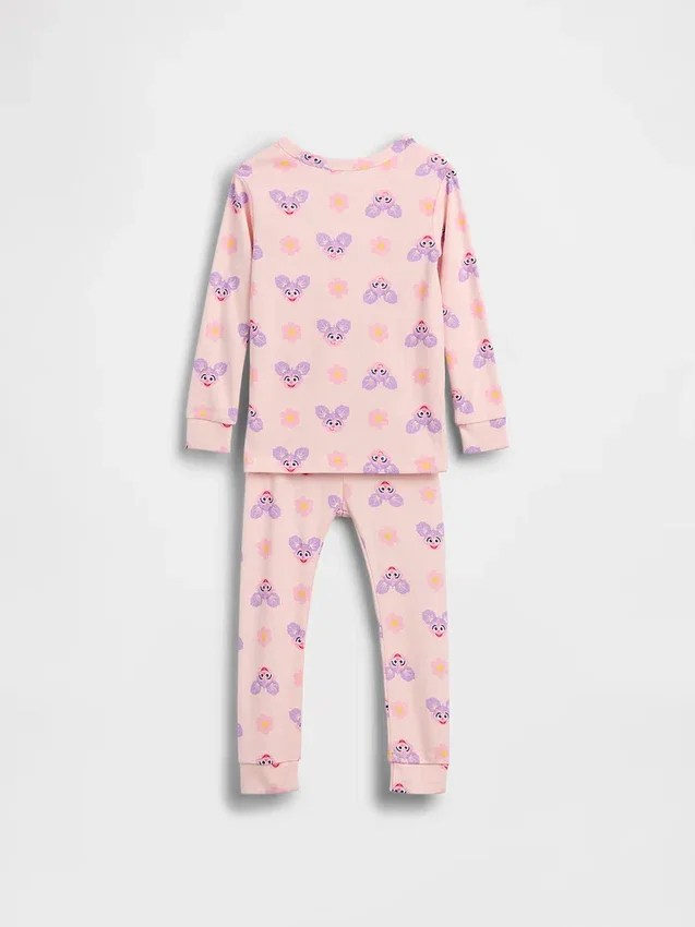 Pyjamasett i økologisk børstet bomull fra Sesame Street for Baby og Småbarn