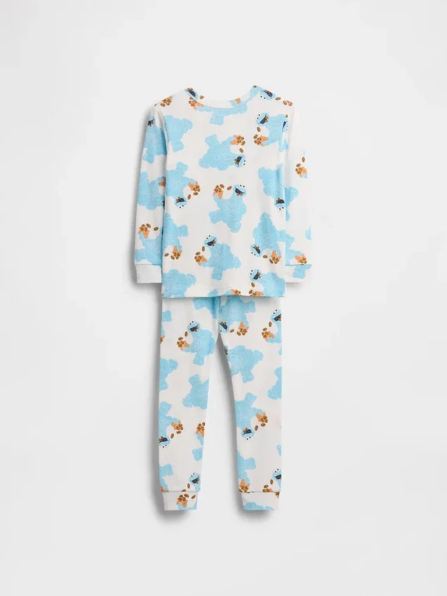 Pyjamasett i økologisk børstet bomull fra Sesame Street for Baby og Småbarn