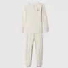 Pyjamasett i økologisk børstet bomull med Henley-hals for Baby og Småbarn