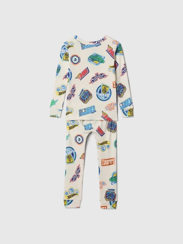 Pyjamasett i økologisk børstet bomull med Hot Wheels-mønster for Baby og Småbarn