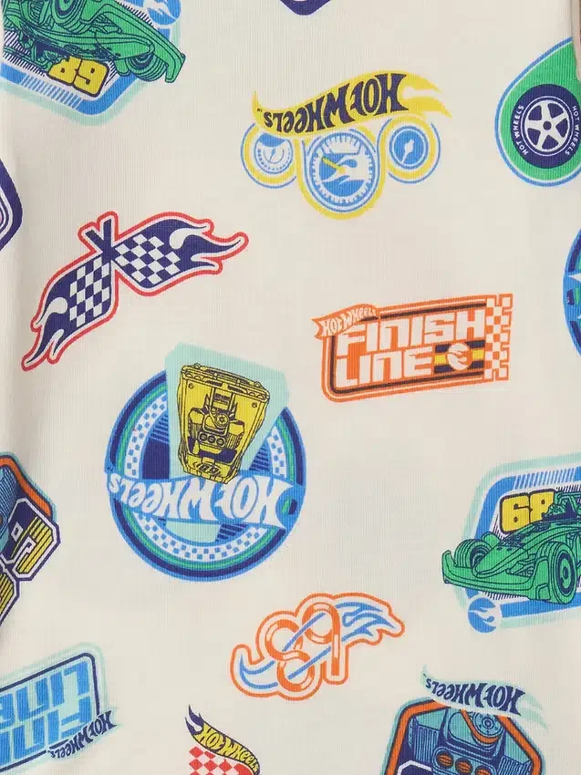 Pyjamasett i økologisk børstet bomull med Hot Wheels-mønster for Baby og Småbarn