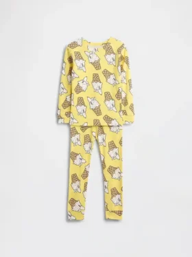 Pyjamasett i økologisk børstet bomull med Snoopy-motiv for Baby og Småbarn