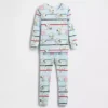 Pyjamasett i økologisk børstet bomull med Snoopy-motiv for Baby og Småbarn