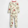Pyjamasett i økologisk børstet bomull med Snoopy-motiv for Baby og Småbarn