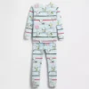 Pyjamasett i økologisk børstet bomull med Snoopy-motiv for Baby og Småbarn