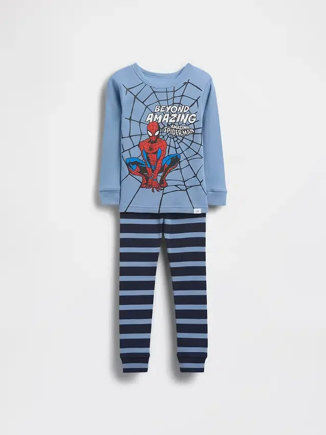 Pyjamasett i økologisk børstet bomull med Spider-Man-motiv for Baby og Småbarn