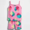 Pyjamasett i økologisk børstet bomull med strandballmotiv for Baby og Småbarn
