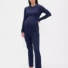 Pyjamasett i modal med ribbestrikk for mammaklær