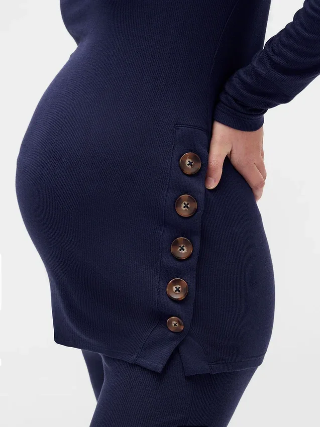 Pyjamasett i modal med ribbestrikk for mammaklær