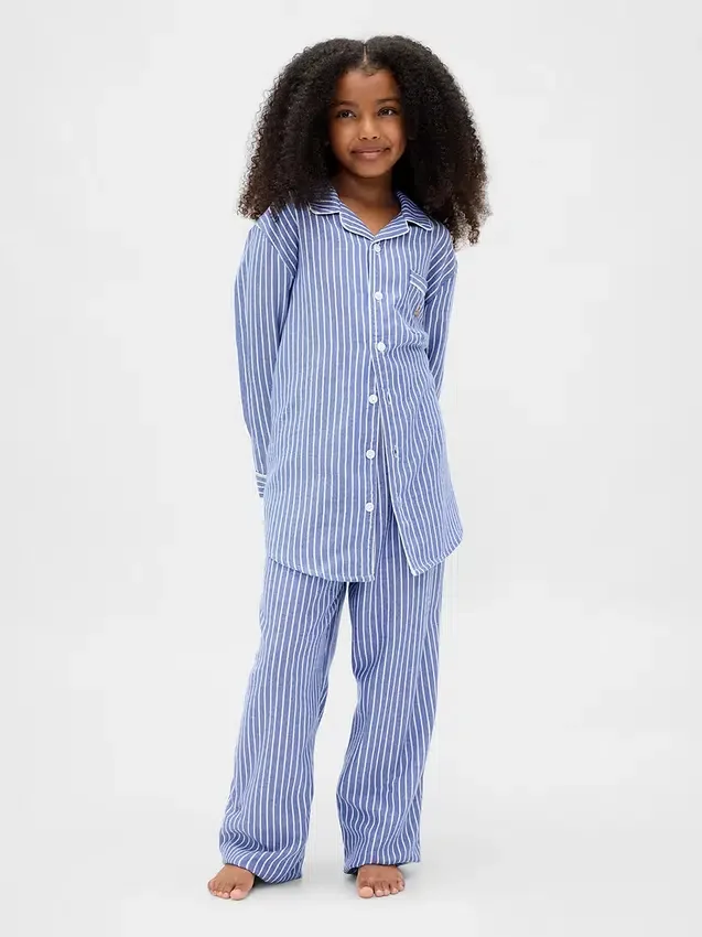Pyjamasett i resirkulert flanell for barn