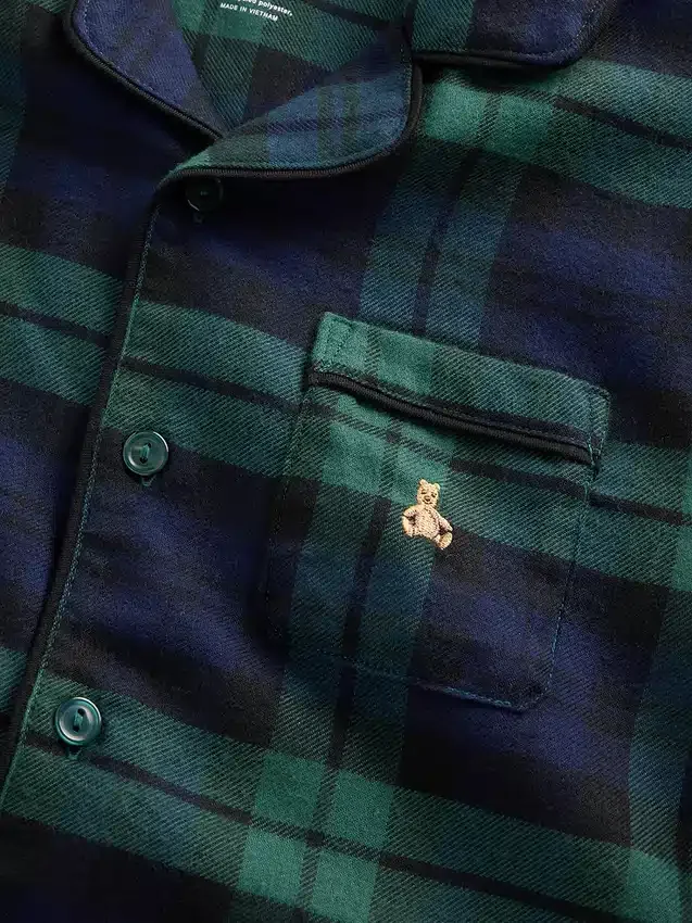 Pyjamasett i resirkulert flanell for barn
