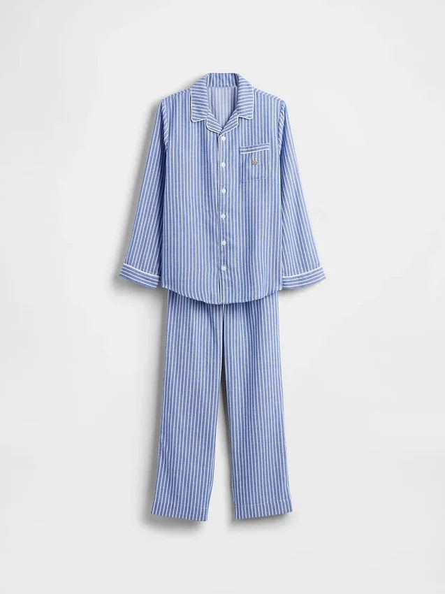 Pyjamasett i resirkulert flanell for barn
