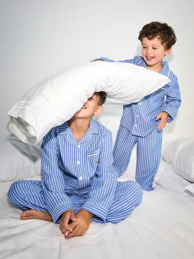 Pyjamasett i resirkulert flanell for barn