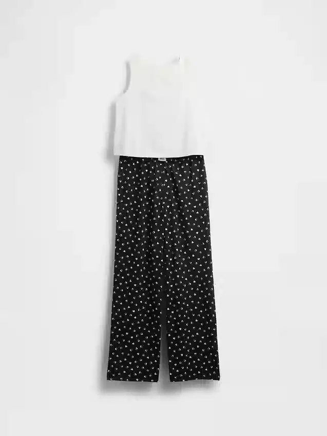 Pyjamasett med gjenvunnet tank-top for barn