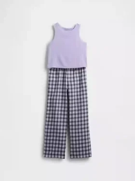 Pyjamasett med gjenvunnet tank-top for barn