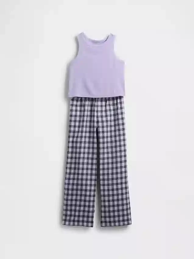 Pyjamasett med gjenvunnet tank-top for barn