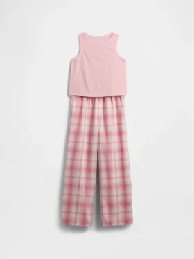 Pyjamasett med gjenvunnet tank-top for barn
