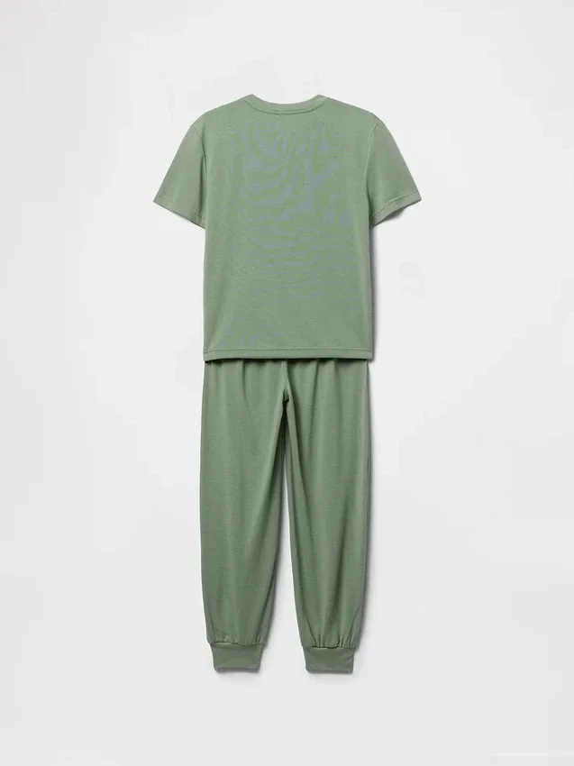 Pyjamasett med joggebukse i resirkulert materiale for barn