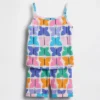 Pyjamasett med topp og Shorts i økologisk børstet bomull med sommerfuglemotiv for Baby og Småbarn