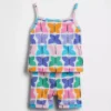 Pyjamasett med topp og Shorts i økologisk børstet bomull med sommerfuglemotiv for Baby og Småbarn
